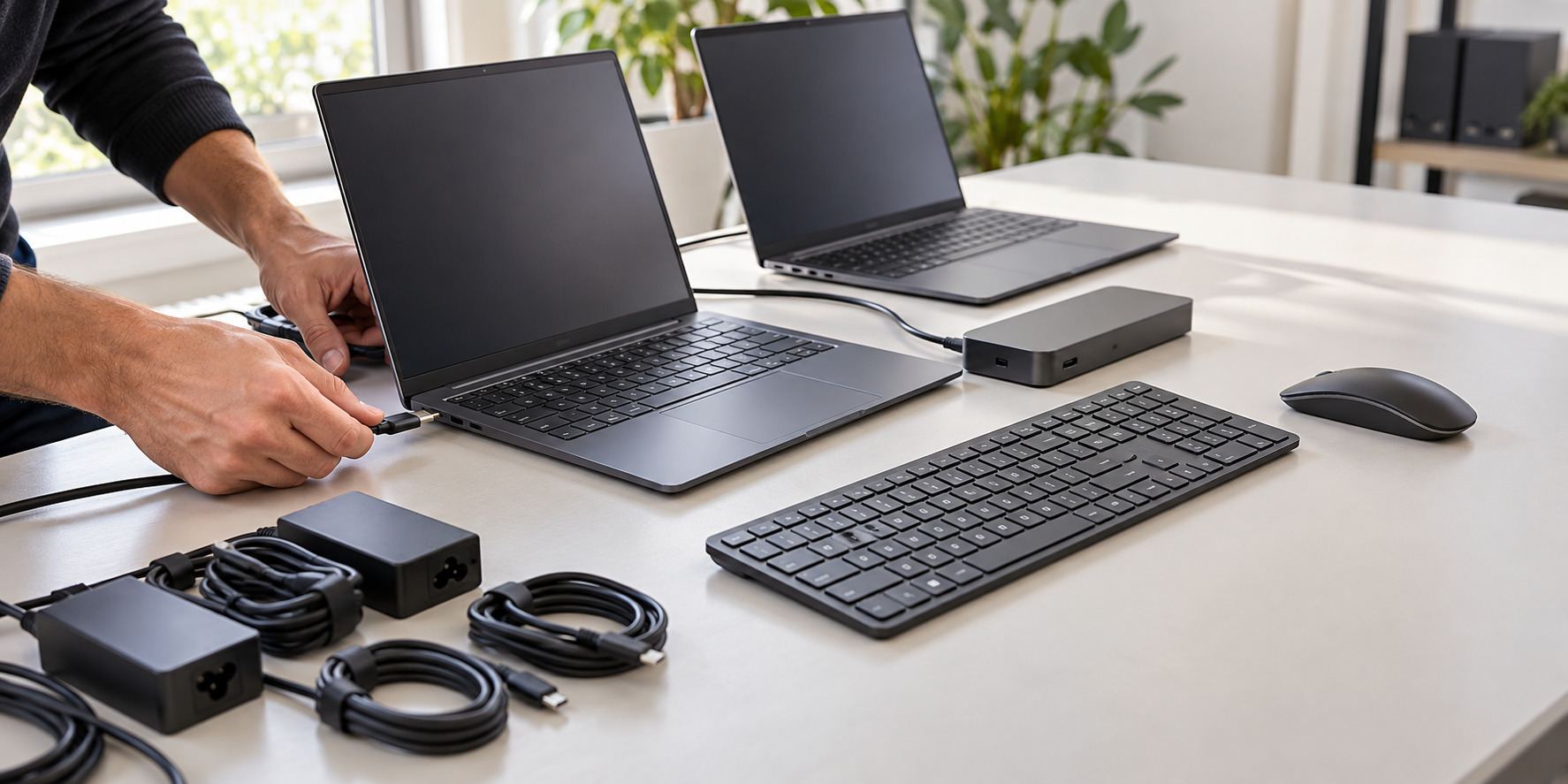 Computadoras portátiles configuradas y listas para entrega (imagen ilustrativa)